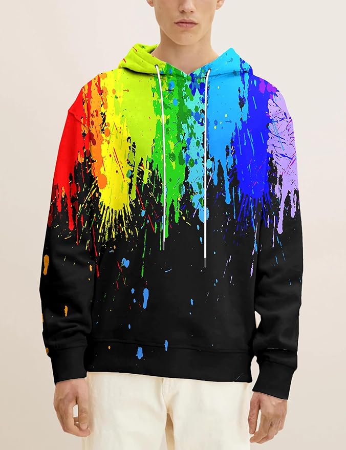 Yasswete Unisex Adults 3D Printed Fashion Hoodies for Men Women Pullover Novelty Sweatshirts with Big Pockets