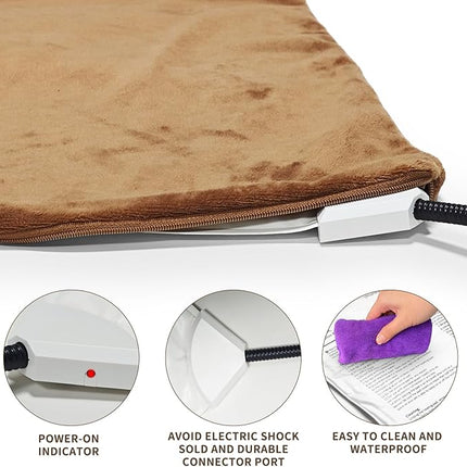 NAMOTEK Pet Heating Pad, Safe Electric Heating Pad for Dogs and Cats Indoor Warming Pad with Auto Constant Temperature 15.7" x 12"