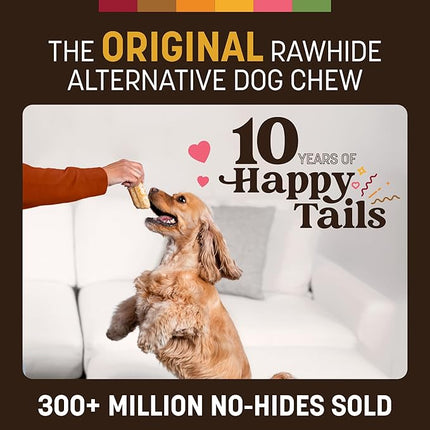 Earth Animal No Hide Chews - Long Lasting Rawhide Free Small Dog Chews Rolls, Peanut Butter - 6 Count