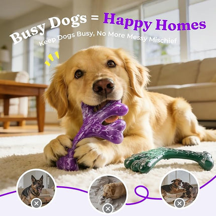 Aggressive Chewers Dog Chew Toys - 2 Pack Tough Dog Toys for Aggressive Chewers Large Breed, Indestructible Dogs Toy for Gift, Interactive to Keep Them Busy