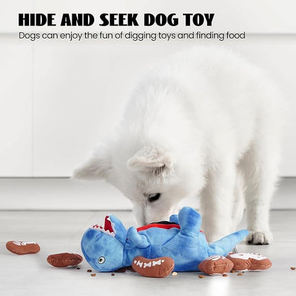 Nocciola Plush Dinosaur Dog Toys: Funny Squeaky Stuffed Dino Chew Toy for Small Medium Breed, Cognitive Enrichment Puzzle Mental Stimulation Training Pet Supplies to Keep Busy, 9 Packs