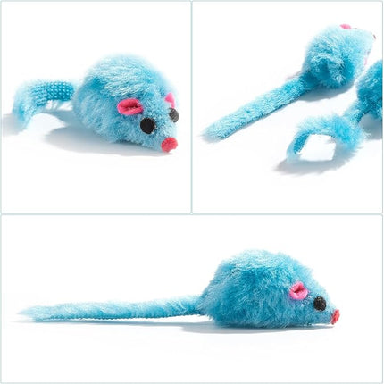 Yangbaga Mice Rattle 14 Pack, Cat Toys Rainbow Mice for Cats and Kittens (62pcs Rainbow mices)