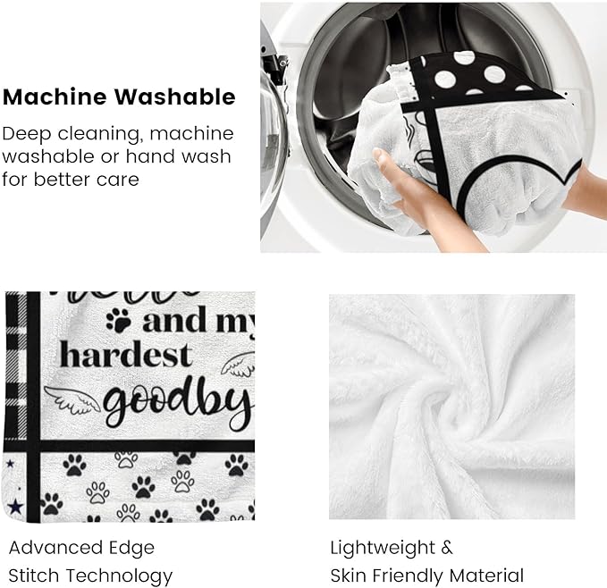 Artsadd Peporsonalized Photo Dog Blanket - Custom Pet Memorial Gift for Loss of Dog or Cat, Memorial Gift for Loss of Pet