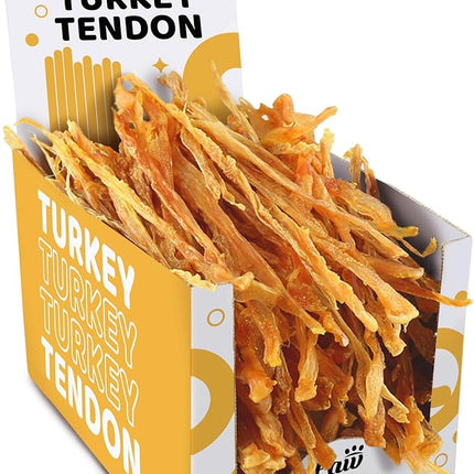 iPaw Turkey Tendon for Dogs 10 Packs/Box Bulk Pack, Ingredient Sourced from USA, Hypoallergenic, All Natural Human Grade Puppy Chew, Dog Treats for Signature Series, Rawhide Alternative