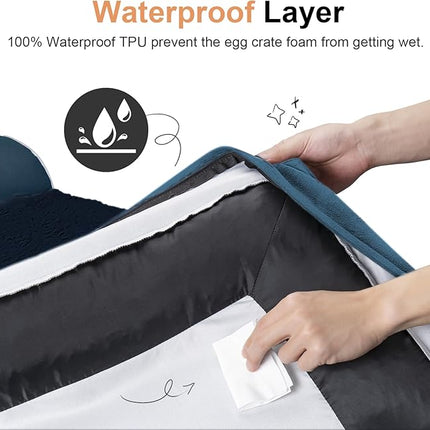 Large Dog Bed Orthopedic Washable: Beds Bolster XL Bed Large Big Dogs Memory Foam Couch Sofa Waterproof with Removable Cover - Navy Blue