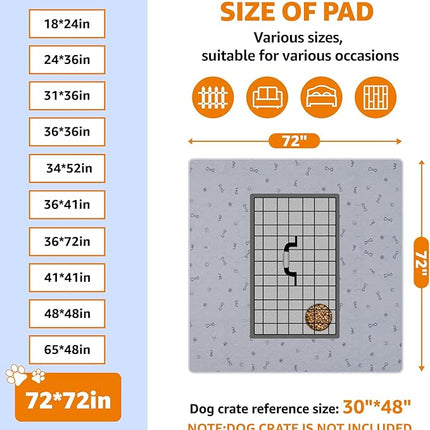 PICK FOR LIFE Washable Dog Pee Pad 72x72 Extra Large, Fast Absorbent Puppy Pads, Reusable Dog Training Pads Waterproof,Non-Slip Whelping Pad for Pet, Playpen, Incontinence, Housebreaking