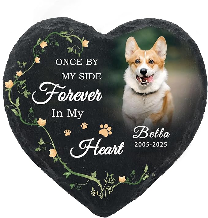 Dog Memorial Gifts for Loss of Dog Cat,Personalized Pet Memorial Stone with Photo Name,Custom Pet Remembrance Gifts,Cat Memorial Sympathy Gift,Dog Passing Away Gifts,Memorial Plaques for Dogs