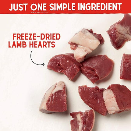 Stella & Chewy's Freeze-Dried Raw Lamb Heart Dog Treats - Single Ingredient, No Additives - Premium Training Treats - Perfect For Picky Eaters - 3oz Bag