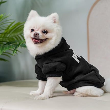BINGPET Police Dog Hoodies Puppy Sweater Cold Weather Dog Coats Soft Brushed Fleece Pet Clothes Hooded Sweatshirt for Dog Cat