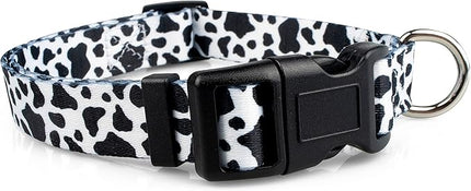 Limeloot Cow Print Dog Collar, Animal Themed Dog Collar for Male and Female Dogs, Medium