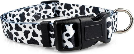 Limeloot Cow Print Dog Collar, Animal Themed Dog Collar for Male and Female Dogs, Large