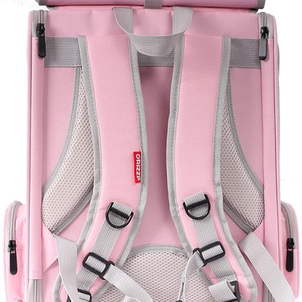 Bird Carrier Backpack with Wooden Stand Perch, Vented and Breathable Bag to Carry Parakeet Cockatiel Conure Parrot (Pink, Bird Backpack)