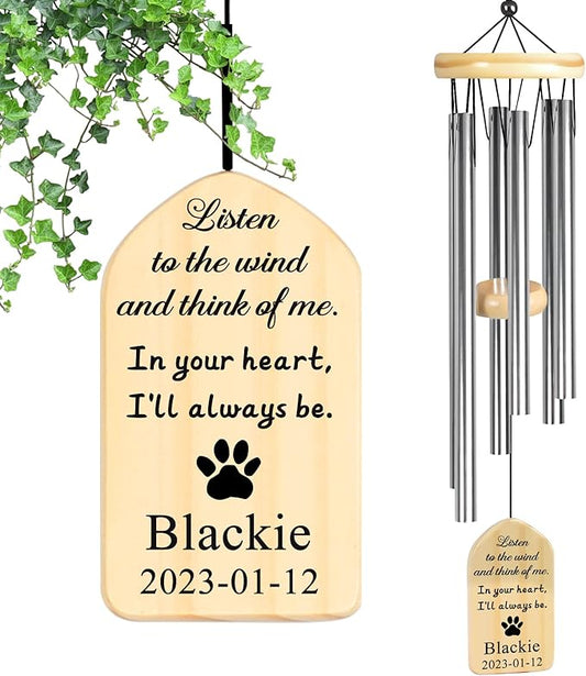 Gift for Loss of Dog, Dodosky Personalized Dog Wind Chimes, Lost Pet Sympathy Gift Dog, Pet Loss Gifts Dog, Dog Memorial Gifts, in Memory of Dog Personalized, Dog Bereavement Gifts