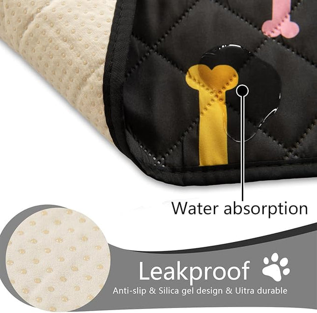 SPXTEX Dog Crate Pads Dog Pee Pads Rugs Washable Dog Pads, Non Slip Puppy Pee Pads for Small Dogs, Waterproof Pet Pad Rug, Dog Whelping Training Pads for Dogs, 2 Piece, 18"x24" Black