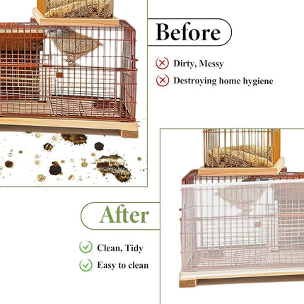 Bird Cage Seed Catcher White Bird Cage Net Cover Adjustable Birds Cages Netting Seed Catcher Stretchy Birds Cages Guard for Parrot Enclosures