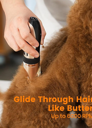 oneisall Dog Clippers and Paw Trimmer Kit 2 in 1 Low Noise Cordless Dog Clippers for Grooming Pet Hair Trimmers for Small and Large Dogs Cats Animals