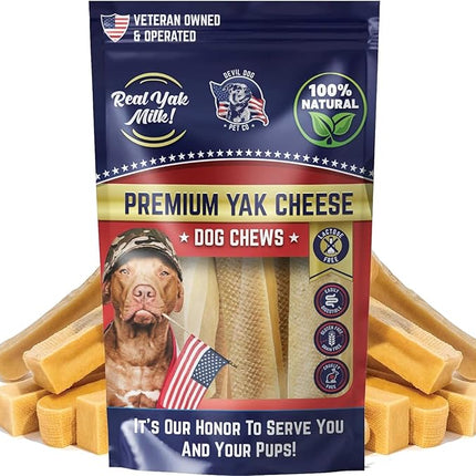 Devil Dog Pet Co. Himalayan Yak Cheese Dog Chews, Large - 3 Pack, 100% Natural & Healthy, Lactose-Free, Long-Lasting Dog Treats, Premium Yak Milk Chew Bones for Dogs
