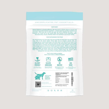 Natural Rapport Freeze Dried Fish Dog Treats - The Only Freeze Dried Carp Dogs Need -Single Ingredient, All Natural Dog Treats for Small and Large Dogs (3.5 oz)