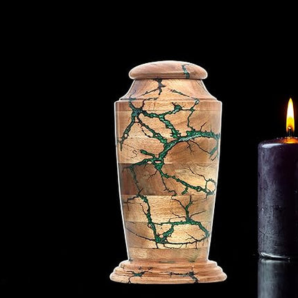 Lichtenberg Figure Urn Resin and Wood Cremation Urn - Personalized Wooden Cremation urn urns for Ashes - Funeral Box Ashes (11" x 6" x 5")