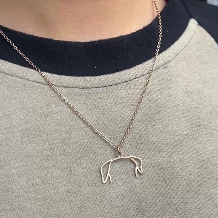 AILIN Stainless Steel Dog Necklace For Women Custom Dog Ear Pendant Necklace For Her Personalized Cat Silhouette Necklace For Mom Pet Jewelry Memorial Gifts