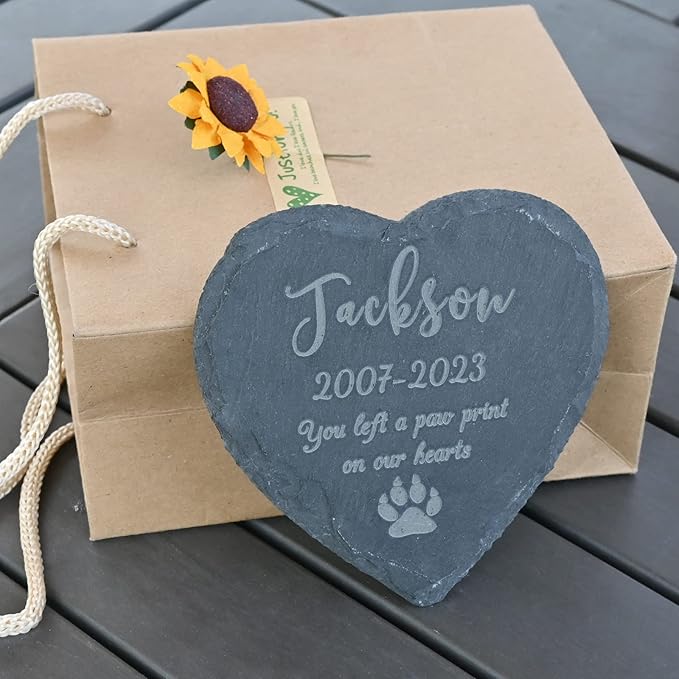 Pet Memorial Stones Personalized, Cat Memorial Gifts, Dog Memorial Gifts for Loss of Dog, Loss of Pet Sympathy Gift Dog, Dog Gifts, in Memory of Pet Gifts, 4''×4''/10×10cm