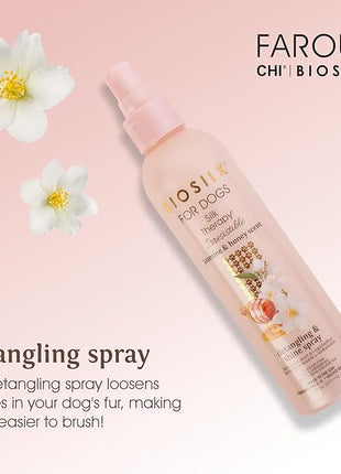 BioSilk for Dogs Silk Therapy Irresistible Detangling and Shine Spray, Scented, Jasmine and Honey Scent, Paraben Free, Made in The USA, 8 FL Ounces