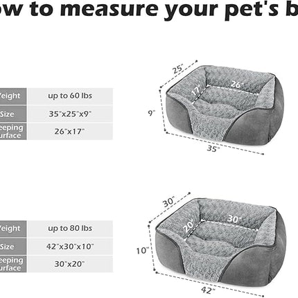 INVENHO XX-Large Dog Bed Rectangle Washable Orthopedic Soft Calming Sleeping Durable Pet Cuddler with Anti-Slip Bottom