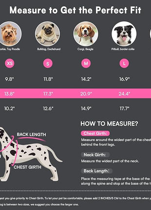 Queenmore Warm Dog Winter Coat, Cold Weather Waterproof Snow Jacket with Reflective Hoodie, Long Sleeves for Small to Large Dogs