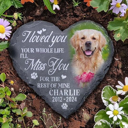 Personalized Dog Memorial Gifts for Loss of Dog, Custom Pet Memorial Stone with Photo Name Date, Stones for Dogs, Gift for Cat Lovers, Bereavement Sympathy Gift for Pet Lover, Quote 5