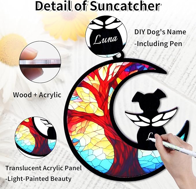 Pet Memorial Wind Chime – Dog Memorial Gifts for Loss of Dog, Loss of Pet Sympathy Gift, Pet Remembrance Bereavement Gift (Paw)