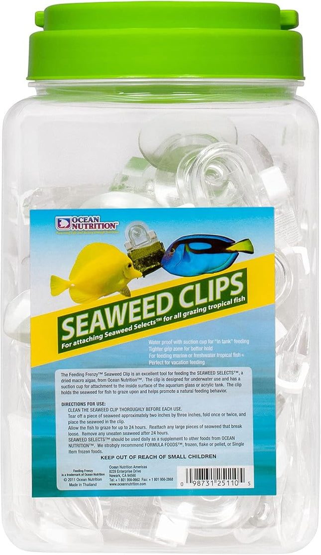 Ocean Nutrition Fish Feeder Seaweed Clips for Saltwater Fish - Aquarium Suction Cups, Holds Food Intact, Prolongs Feeding Process, Pack of 36 for Tangs, Rabbitfish, Marine Angelfish, Wrasses, Damsels