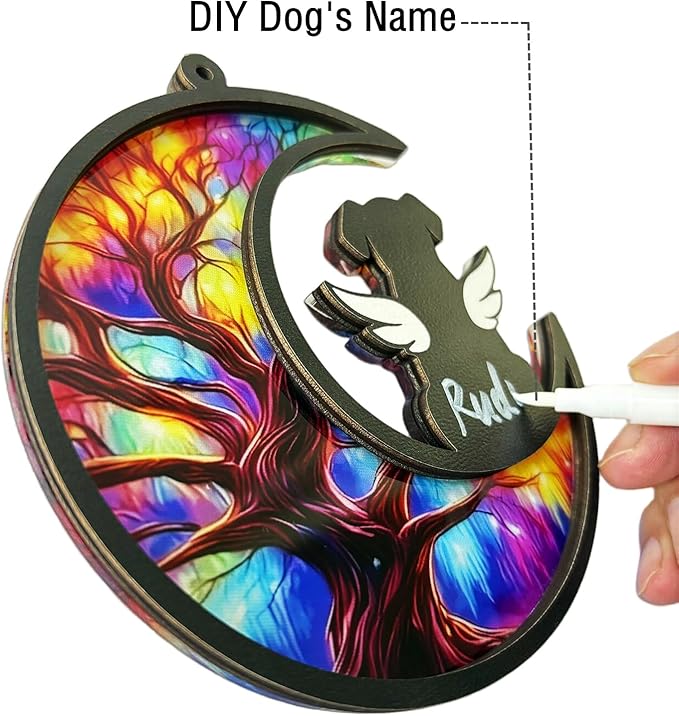Suncatcher Dog Memorial Gifts for Loss of Dog Sympathy Gift Dog Passing Away Gifts Dog Loss Sympathy Gift Dog Remembrance Gift Dog Death Sympathy Gifts in Memory of Dog Sun Catchers Indoor Window (A)