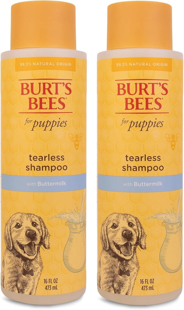 Burt's Bees for Pets Naturally Derived Tearless Puppy Shampoo with Buttermilk - Shampoo for Dogs and Puppies - Puppy Shampoo Gentle on Skin and Fur - Cruelty Free, Made in USA, 16 Ounces - 2 Pack