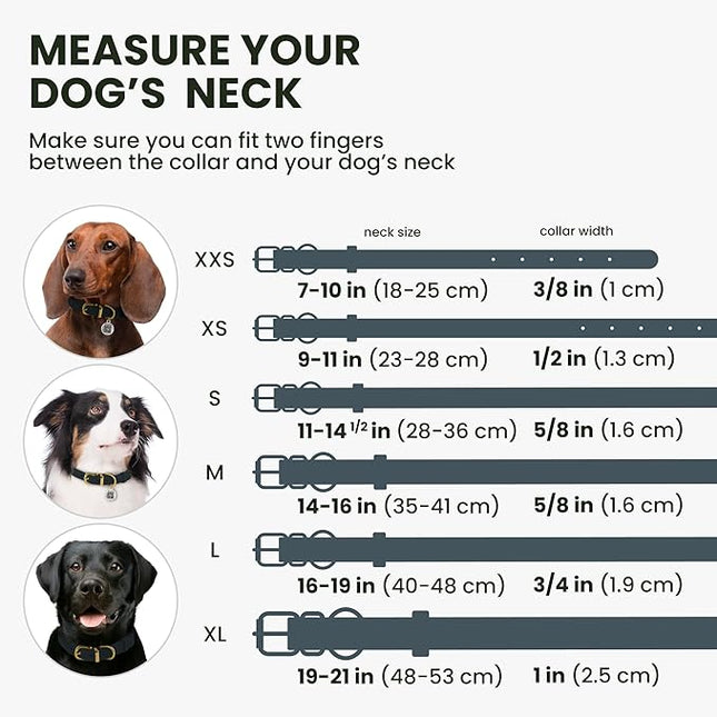 BronzeDog Rolled Leather Dog Collar with QR ID Tag, Adjustable Soft Round Collars for Small Medium Large Dogs Puppy (9" - 11" Neck Size, Dark Blue)