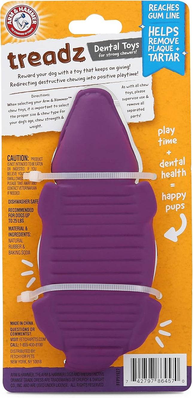 Arm & Hammer for Pets Super Treadz Mini Gator Dental Chew Toy for Dogs Best Dental Dog Chew Toy Dog Dental Chew Toys Reduce Plaque & Tartar Buildup Without Brushing (Pack of 24)