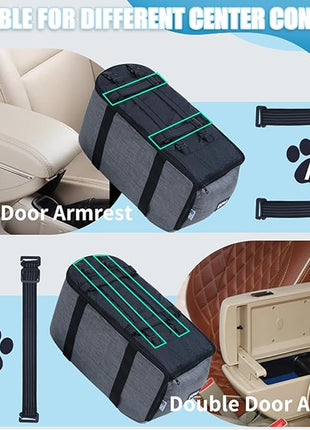 Car Seat Booster for Small Dogs and Cats – Portable Pet Travel Bag Under 30lbs, Washable Car Seat with Safety Belt and Storage Pockets (Grey)