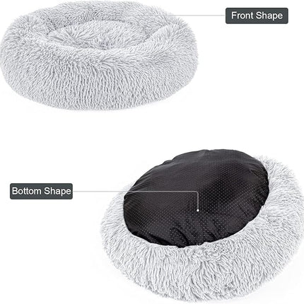 DogBaby Dog Bed, Anti-Anxiety Donut Cuddler Warming Cozy Soft Round Bed, Fluffy Calming Dog Beds for Small Dogs Cats, Washable Pet Bed