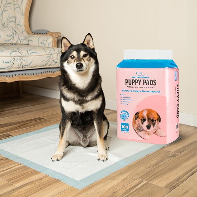 Best Pet Supplies Puppy Pads - Disposable, Dog Training Potty, Super Absorbent Baby Pink Puppy Pee Pads for Dogs (300 Count)