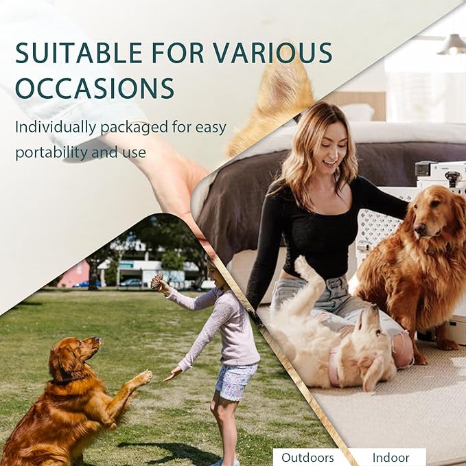 WLP Pet Glove Wipes for Dogs & Cats, Cleaning Deodorizing Hypoallergenic Hydrating Grooming Wipes, Individually Wrapped, Enriched with Aloe & Jojoba Oil for Daily Care, Traveling (6 PCS)