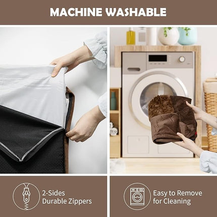 Extra Large Dog Bed, Orthopedic Washable Suede Bed with Removable Bolster, Waterproof with Nonskid Bottom, 45" X 35"