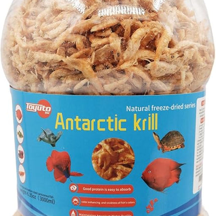 Premium Freeze-Dried Krill & Shrimp Mix - Ideal for Arowana, Koi, Tropical Cichlids, and Turtles - High-Protein Floating Aquarium Food (3000ml)