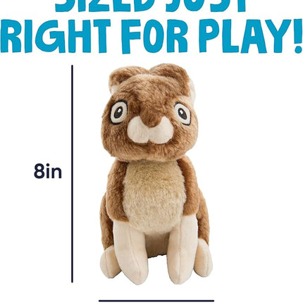 goDog Wildlife Rabbit Squeaky Plush Dog Toy with Chew Guard Technology, Durable Fabric & Squeaker for Active Play, Brown, Large