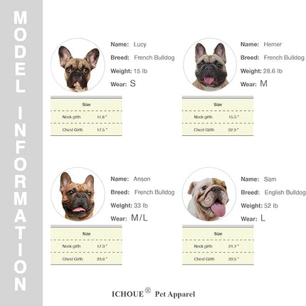 iChoue French Bulldog Harness Adjustable Locked Buckle with Handle for Frenchie Pug English Boston Terrier Dogs, Kiwi Fruit, Large