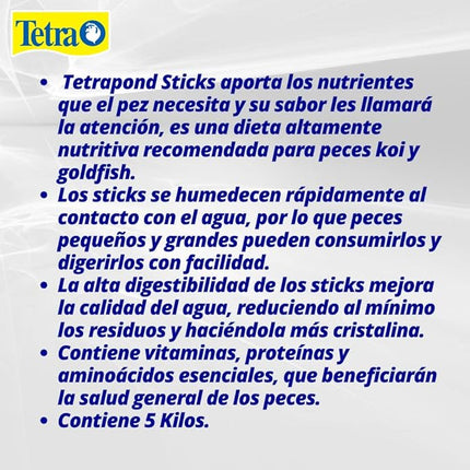 Tetra Pond Sticks, Koi Fish & Goldfish Food, Soft Sticks, Easy to Digest Floating Pond Fish Food, 11 pounds