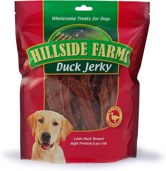 Hillside Farms Duck Jerky Dog Treats with Only 3 Ingredients and No Fillers, 2 Pound Bag