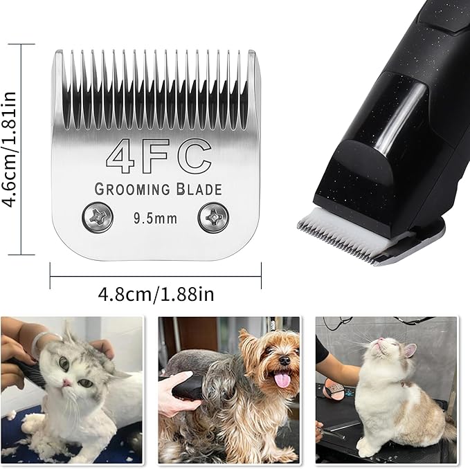 3 Pcs Size 7FC Detachable Dog Grooming Blades, Compatible with Andis, Oster A5, Wahl KM10 Series Clippers, Cut Length 3.2mm, Silver (7FC 3.2mm, 3Packs)