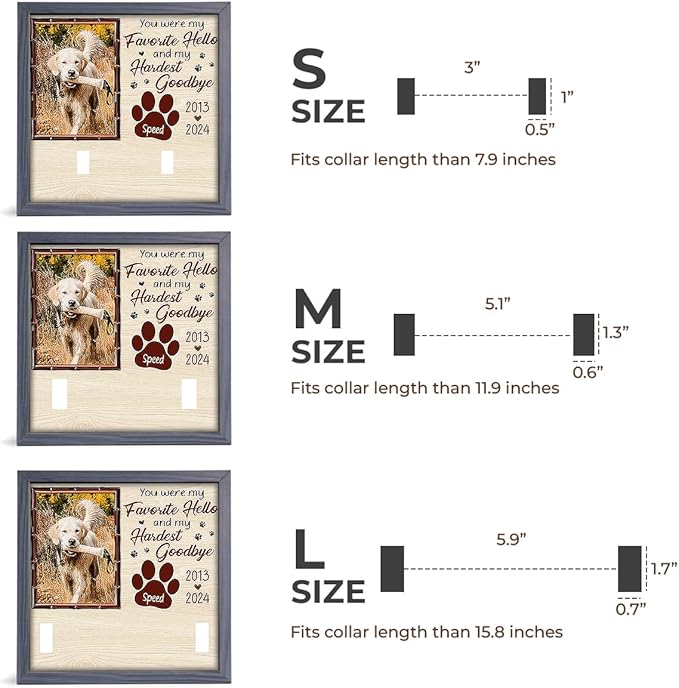 Pawfect House Personalized Pet Loss Sign 9x9IN With Collar Holder, You Were My Favorite Hello, Dog Memorial Gifts For Loss Of Dog, Custom Memorial Picture Frame, Pet Loss Sympathy Gift