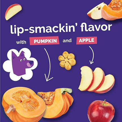 Fruitables Baked Dog Treats, Healthy Pumpkin Treat for Dogs, Low Calorie & Delicious, No Wheat, Corn or Soy, Made in the USA, Pumpkin and Apple Flavor, 7oz