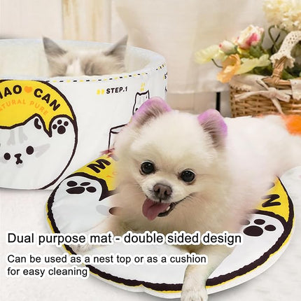 寵幸 Ramen Noodle Dog & Cat Bed,Keep Warm and Super Soft Creative Pet Nest for Indoor Cats,Removable Washable Cushion for Small Medium Large Dogs and Cats