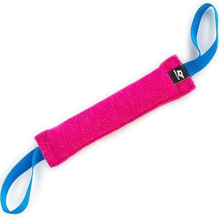 Bull Fit K9 Dog Bite Tug Toy with 2 Strong Handles - Made of Durable & Tear-Resistant French Linen - Perfect for Tug of War, Fetch & Puppy Training - Ideal for Medium to Large Breeds